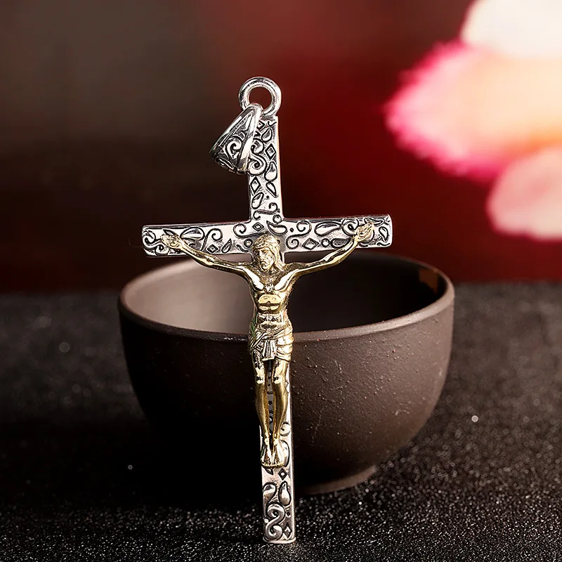 Buyee Men Cross Pendant Exquisitely Carved Golden Jesus Pure 925 Sterling Silver Necklace for Women Men Unique Christian Jewelry
Buyee Men Cross Pendant Exquisitely Carved Golden Jesus Pure 925 Sterling Silver Necklace for Women Men Unique Christian Jewelry