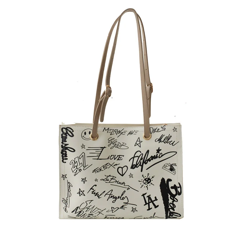 Bag Handbag Large-capacity Tote Bag 2021 New Trend Fashion Shoulder Bag Student Portable Graffiti Bag Wholesale
Bag Handbag Large-capacity Tote Bag 2021 New Trend Fashion Shoulder Bag Student Portable Graffiti Bag Wholesale