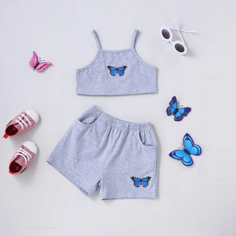 Kids Summer Clothes 2 Pcs Sets Butterfly Short Vest+short Pants Cotton Casual Kids Clothes Home Girls Clothes Girl Outfit 0-6Y
Kids Summer Clothes 2 Pcs Sets Butterfly Short Vest+short Pants Cotton Casual Kids Clothes Home Girls Clothes Girl Outfit 0-6Y