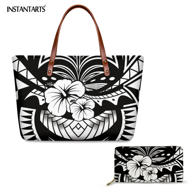 INSTANTARTS Women Handbags Polynesian Striped Hibiscus Flower Print Large Capacity Personalized Travel Storage Outdoor Tote Bags
INSTANTARTS Women Handbags Polynesian Striped Hibiscus Flower Print Large Capacity Personalized Travel Storage Outdoor Tote Bags