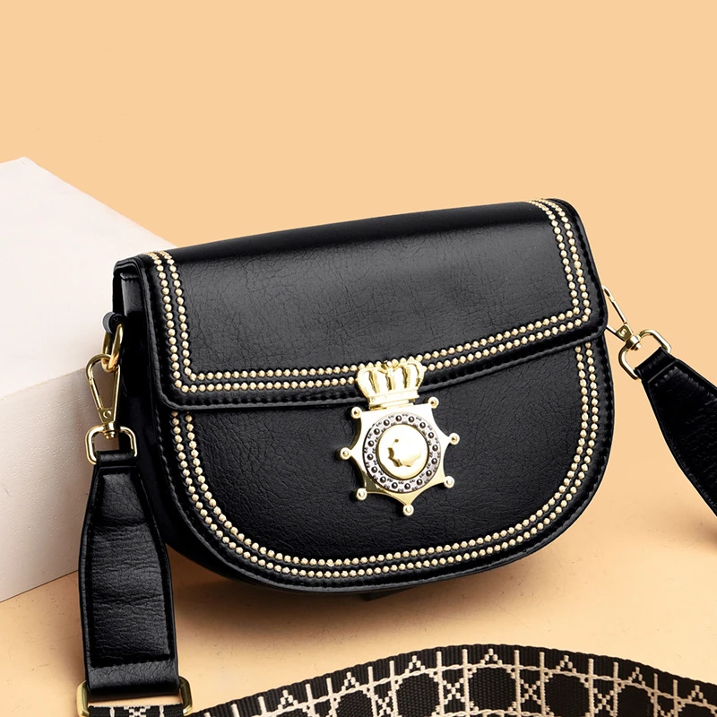 Luxury Handbags Fashion 2021 Casual Women Leather Messenger Shoulder Bag for Daily Designer Black Female Crossbody Saddle Bag
Luxury Handbags Fashion 2021 Casual Women Leather Messenger Shoulder Bag for Daily Designer Black Female Crossbody Saddle Bag