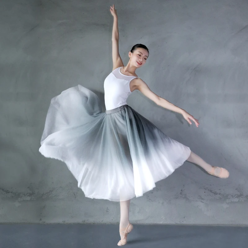 

2021 Songyuexia Newest Arrivals Ballet Skirt Women Adults Lyrical Skirt Ballet Long Chiffon Wrap Skirts Ballet Dance Costumes