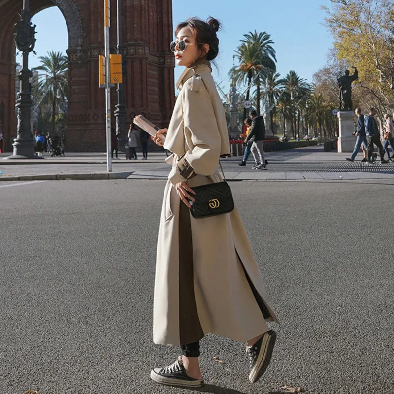 2020 New Women's Mid-Length Trench Coat Spring Autumn High Quality Double Breasted Chic Classic Simple Korean Windbreaker Female
2020 New Women's Mid-Length Trench Coat Spring Autumn High Quality Double Breasted Chic Classic Simple Korean Windbreaker Female