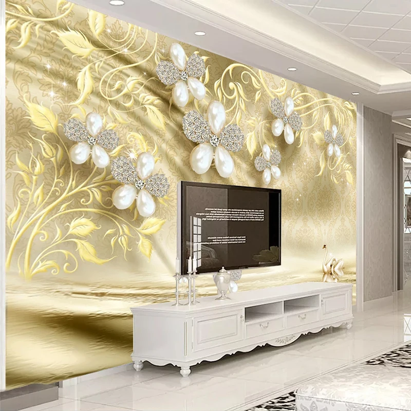 Drop Shipping Custom 3D Mural Wallpaper Luxury Golden Jewelry Flower TV Background Wall Painting Modern Living Room Home Decor
Drop Shipping Custom 3D Mural Wallpaper Luxury Golden Jewelry Flower TV Background Wall Painting Modern Living Room Home Decor
