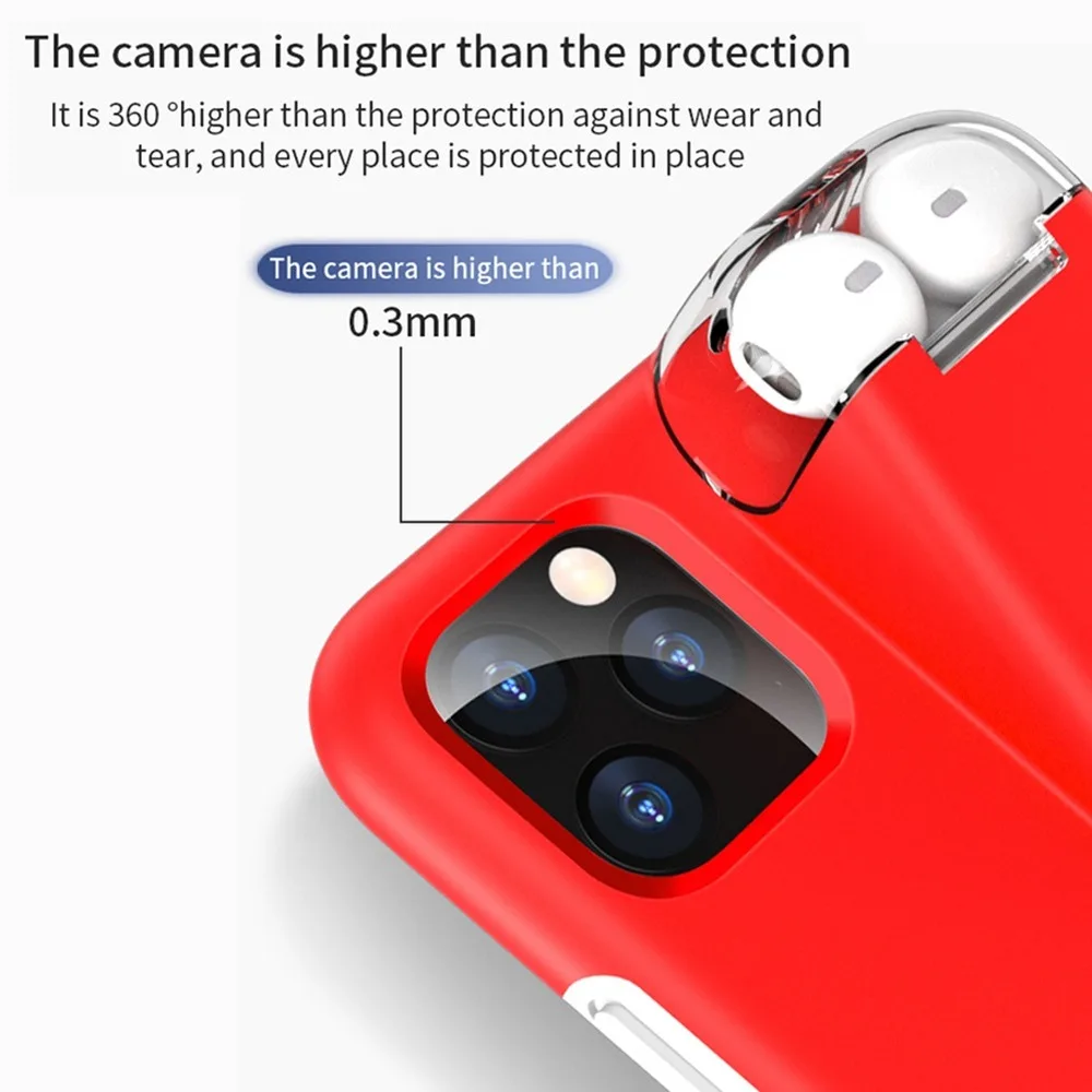 Fashion 2 In1 Case for IPhone 11 Pro Max Coque Xs XR X 8 7 Plus Cover Apple AirPods 1/2 with 200Mah Battery Charging Box | Мобильные