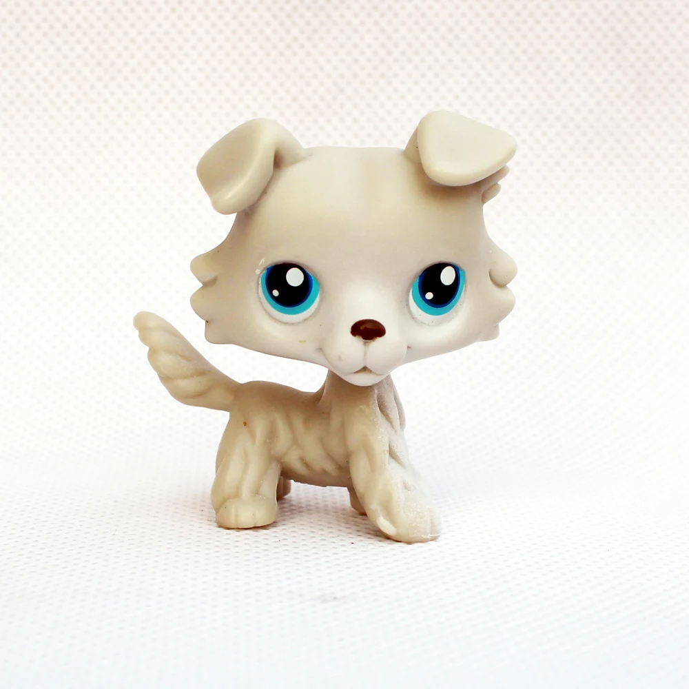 

LPS CAT Rare anime figure Animal Littlest pet shop Bobble head toys collie #363 white dog with blue eyes original child gifts