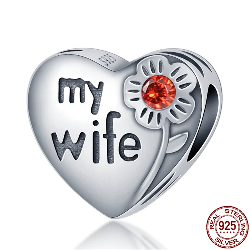 925 Sterling Silver Diamond Heart Shaped My Wife Bead Charm Fit Original Pandora Bracelet&Bangle Making Fashion DIY Jewelry
925 Sterling Silver Diamond Heart Shaped My Wife Bead Charm Fit Original Pandora Bracelet&Bangle Making Fashion DIY Jewelry
