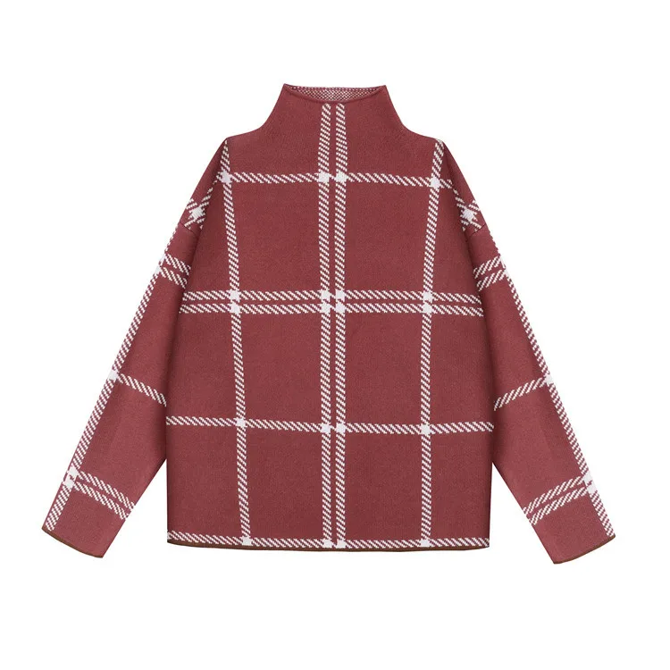 2021 New Women Winter Warm Chic Pullovers Rec Black Xmas Knitted Loose Sweater Fashion Korean Casual Plaid Turtleneck Knit Tops
2021 New Women Winter Warm Chic Pullovers Rec Black Xmas Knitted Loose Sweater Fashion Korean Casual Plaid Turtleneck Knit Tops