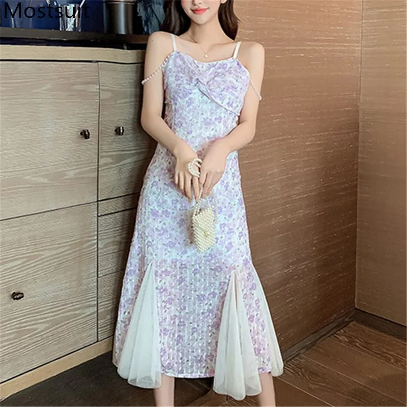 Summer Stylish Sexy Women Long Dress Spaghetti Strap Sleeveless Pearl Beading Dresses Elegant Fashion A-line Calf-length Vestido
Summer Stylish Sexy Women Long Dress Spaghetti Strap Sleeveless Pearl Beading Dresses Elegant Fashion A-line Calf-length Vestido
