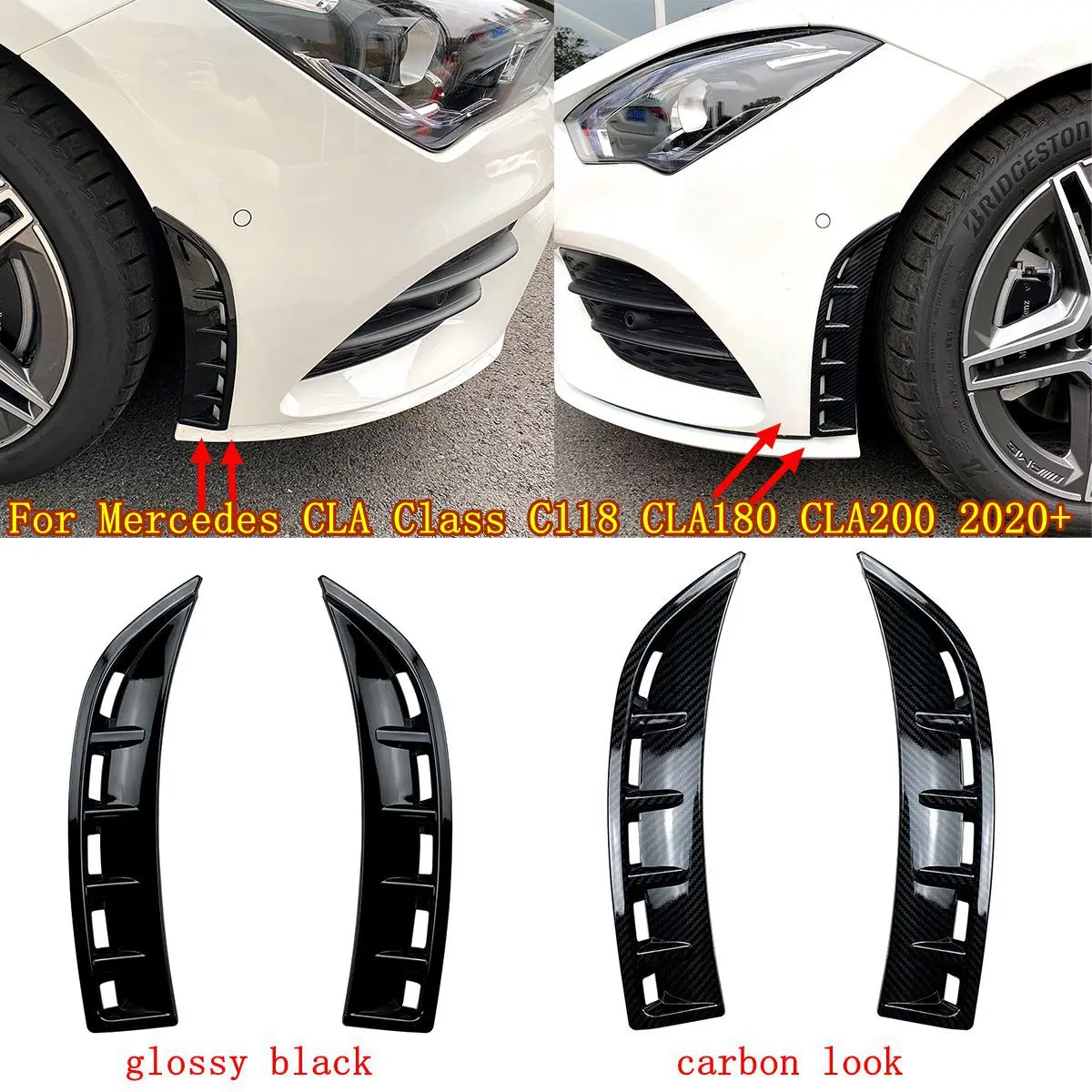 Pair Front Bumper Side Air Vent Splitter Spoiler Canard for Mercedes CLA Class C118 CLA180 CLA200 2020+
Pair Front Bumper Side Air Vent Splitter Spoiler Canard for Mercedes CLA Class C118 CLA180 CLA200 2020+