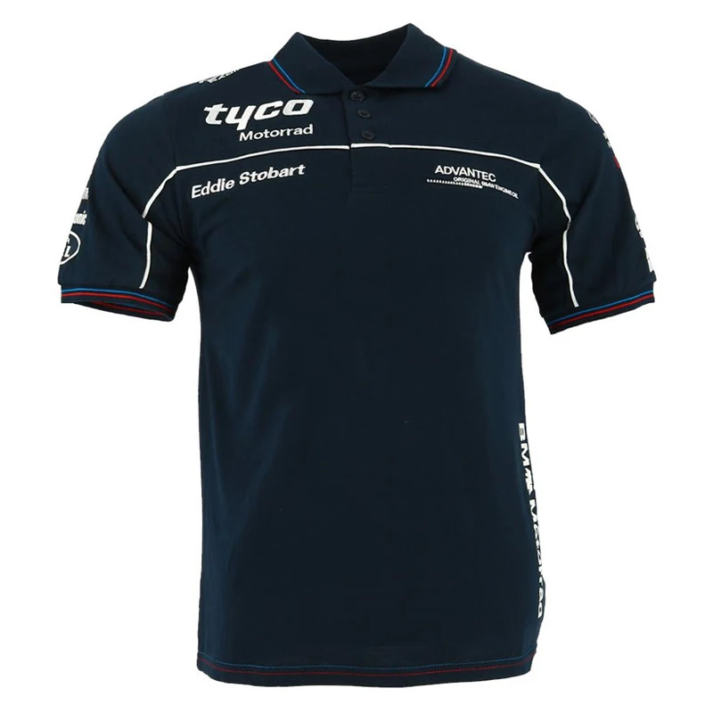 

For BMW TAS Racing Men's Short Sleeve Motorcycle T-shirts Tyco Motorrad Motocross Polo shirt Moto GP Motorsport Casual T-shirt