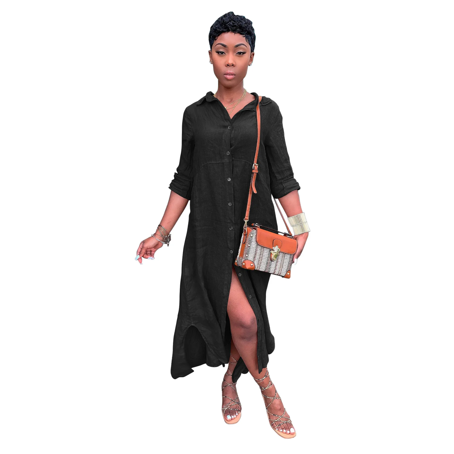 Causal Buttons Up Sexy Shirt Dress Women Turn Down Collar Solid Slim Plus Size Dress Elagant Side Split Autumn Long Sleeve Dress
Causal Buttons Up Sexy Shirt Dress Women Turn Down Collar Solid Slim Plus Size Dress Elagant Side Split Autumn Long Sleeve Dress