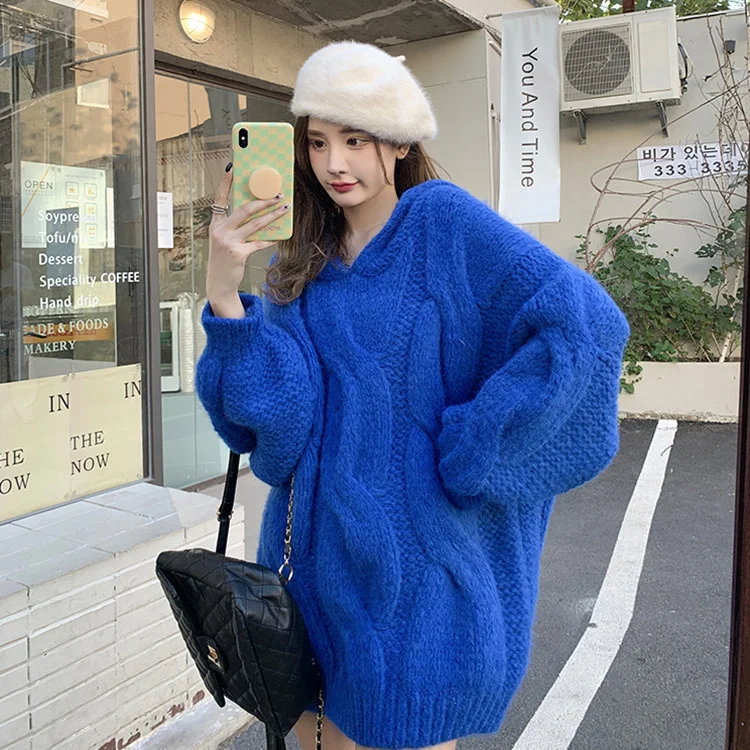 2021 Autumn and Winter New Fashion Soft Waxy Hooded Twist Pullover Sweater Design Feeling Lazy Wind Knitted Top
2021 Autumn and Winter New Fashion Soft Waxy Hooded Twist Pullover Sweater Design Feeling Lazy Wind Knitted Top