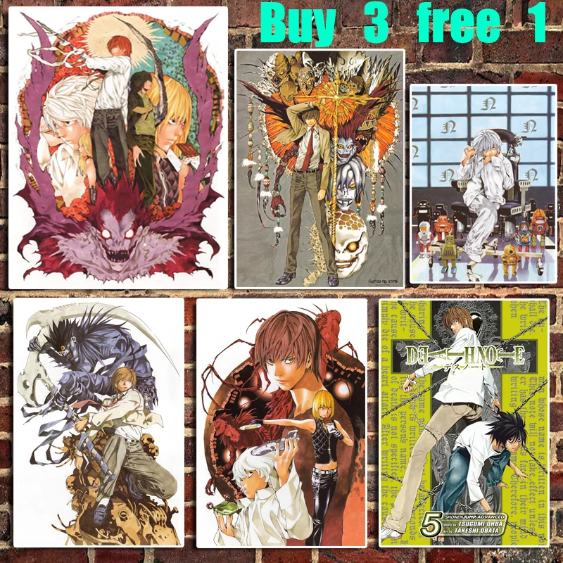 Cartoon anime death note retro kraft paper poster home art decoration wall stickers
Cartoon anime death note retro kraft paper poster home art decoration wall stickers