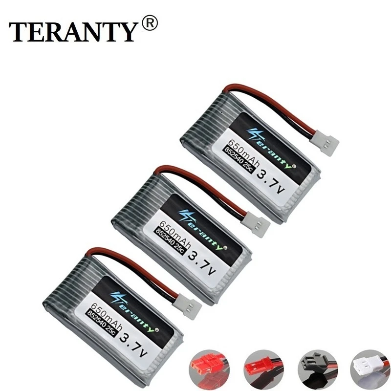 Teranty Power 3,7 V 650mAh Li-po аккумулятор для SYMA X5C X5C-1 X5 H5C X5SW 852540 3,7 V Дрон с перезаряжаемым аккумулятором литиевая батарея 3 шт./компл.
Teranty Power 3,7 V 650mAh Li-po аккумулятор для SYMA X5C X5C-1 X5 H5C X5SW 852540 3,7 V Дрон с перезаряжаемым аккумулятором литиевая батарея 3 шт./компл.