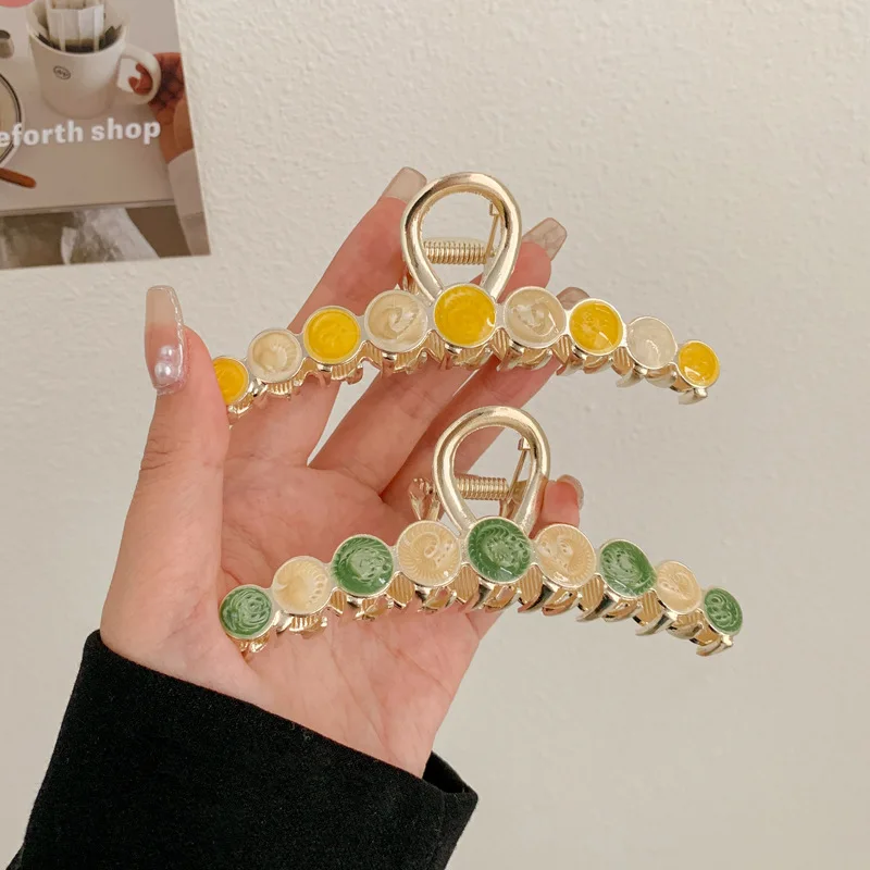 Заколка для волос женская, большой размер, акриловая, в корейском ретро стиле 
Заколка для волос женская, большой размер, акриловая, в корейском ретро стиле