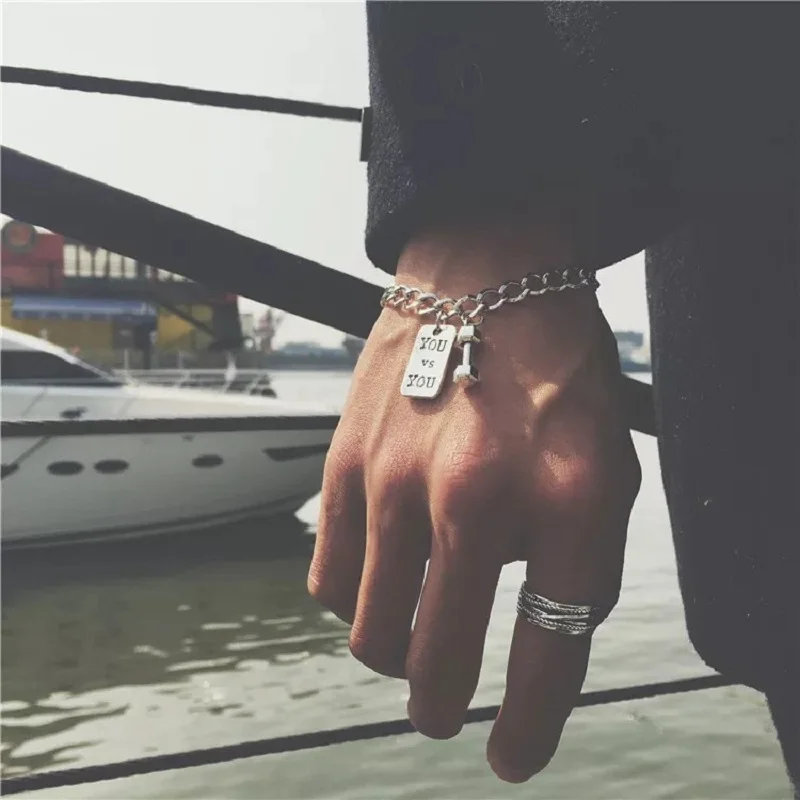 Net red chain YOU and ME dumbbell square brand bracelet male and female hip hop chain cool wind disco punk couple tide
Net red chain YOU and ME dumbbell square brand bracelet male and female hip hop chain cool wind disco punk couple tide
