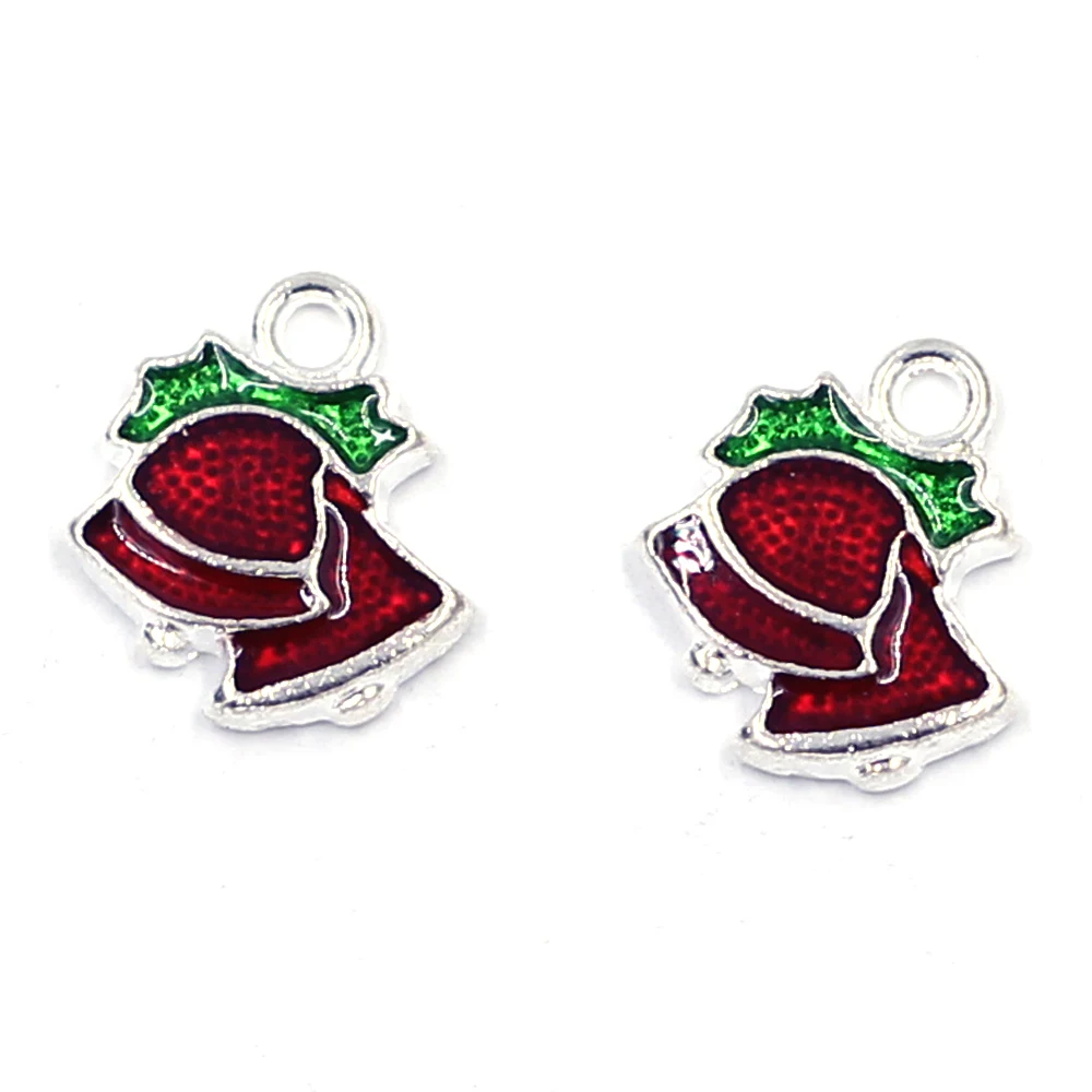 10Pcs Pendants Bell Christmas Zinc Metal Red Green Enamel Silver Plated For Charms Bracelets Jewelry DIY Making Findings 15x13mm
10Pcs Pendants Bell Christmas Zinc Metal Red Green Enamel Silver Plated For Charms Bracelets Jewelry DIY Making Findings 15x13mm