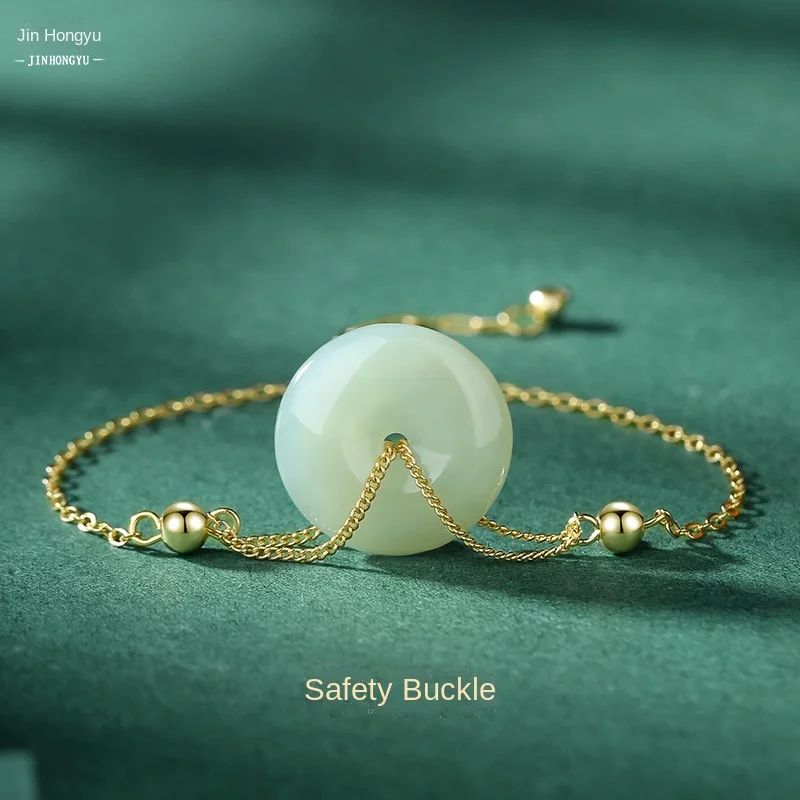 Vintage Hotan Jade Safety Buckle Bracelet Women's Sterling Silver Guochao National Style Bracelet Light Luxury New Year Bracelet
Vintage Hotan Jade Safety Buckle Bracelet Women's Sterling Silver Guochao National Style Bracelet Light Luxury New Year Bracelet
