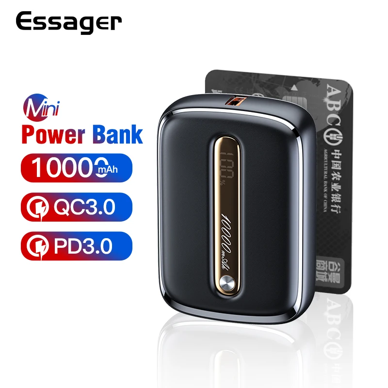 

Essager Mini Power Bank 10000mAh Portable External Battery Charger QC PD 3.0 10000 mAh PowerBank For iPhone Xiaomi mi Poverbank
