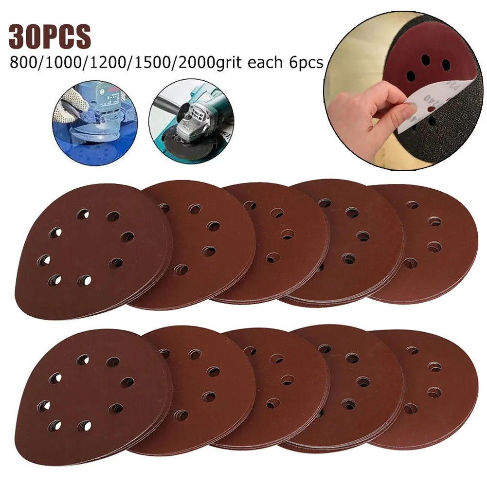 30 Pcs 5inch 8holes Sander Paper 800-2000Grit Orbital Hook Loop Sanding Discs Pad Polishing Tools Accessories
30 Pcs 5inch 8holes Sander Paper 800-2000Grit Orbital Hook Loop Sanding Discs Pad Polishing Tools Accessories