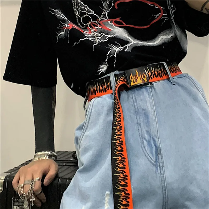 Женский холщовый ремень GOTH GIRL, универсальный ремень с принтом пламени в стиле Харадзюку, повседневные аксессуары в стиле гранж, унисекс
Женский холщовый ремень GOTH GIRL, универсальный ремень с принтом пламени в стиле Харадзюку, повседневные аксессуары в стиле гранж, унисекс