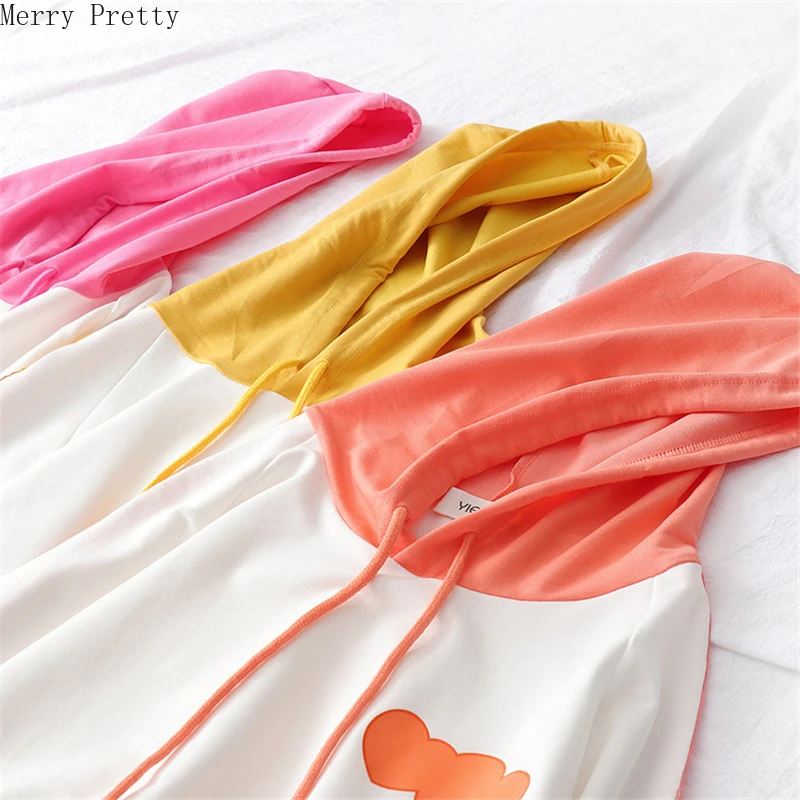 Women's Cartoon Print Patchwork Hooded Sweatshirt 2020 Spring Loose Long Sleeve Hoodies Sweet Style Girl Casual Pullovers
Women's Cartoon Print Patchwork Hooded Sweatshirt 2020 Spring Loose Long Sleeve Hoodies Sweet Style Girl Casual Pullovers