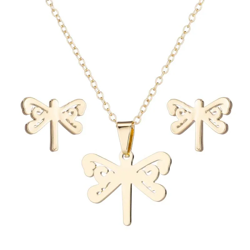 Sinogaa Stainless Steel Gold Silver Color Chain Stud Earrings New Cute Animal Dragonfly Pendant Necklace Earrings For Women
Sinogaa Stainless Steel Gold Silver Color Chain Stud Earrings New Cute Animal Dragonfly Pendant Necklace Earrings For Women