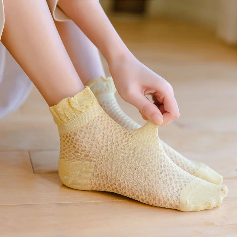 Lolita Mesh Lace Socks Ruffle Designer Lovely Woman Black White Solid Color Ultra-thin Cotton Breathable Meia Cool 5 Pairs Pack
Lolita Mesh Lace Socks Ruffle Designer Lovely Woman Black White Solid Color Ultra-thin Cotton Breathable Meia Cool 5 Pairs Pack