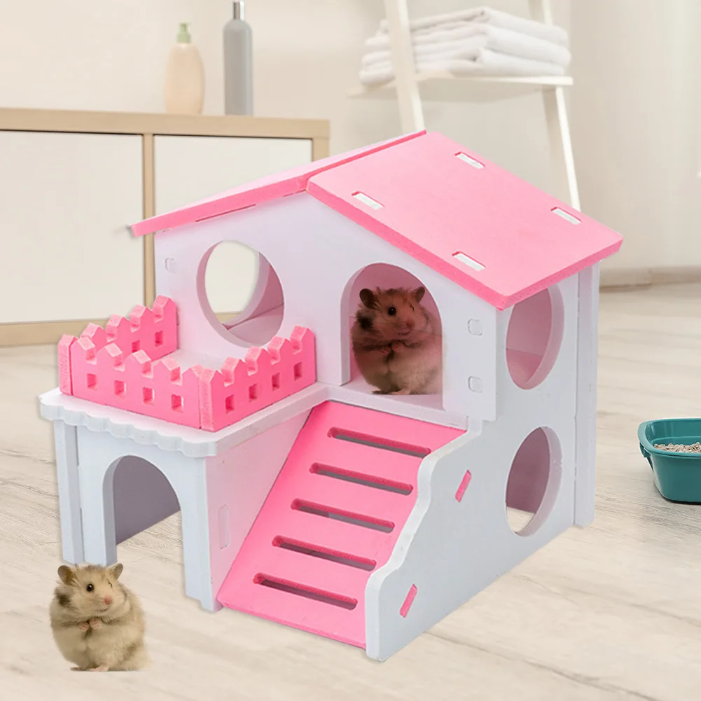 Funny Wooden Hamster Toy House with Staircase Sleeping Nest Bed Pets Guinea-pig Cage Nest House Pet Accessories
Funny Wooden Hamster Toy House with Staircase Sleeping Nest Bed Pets Guinea-pig Cage Nest House Pet Accessories