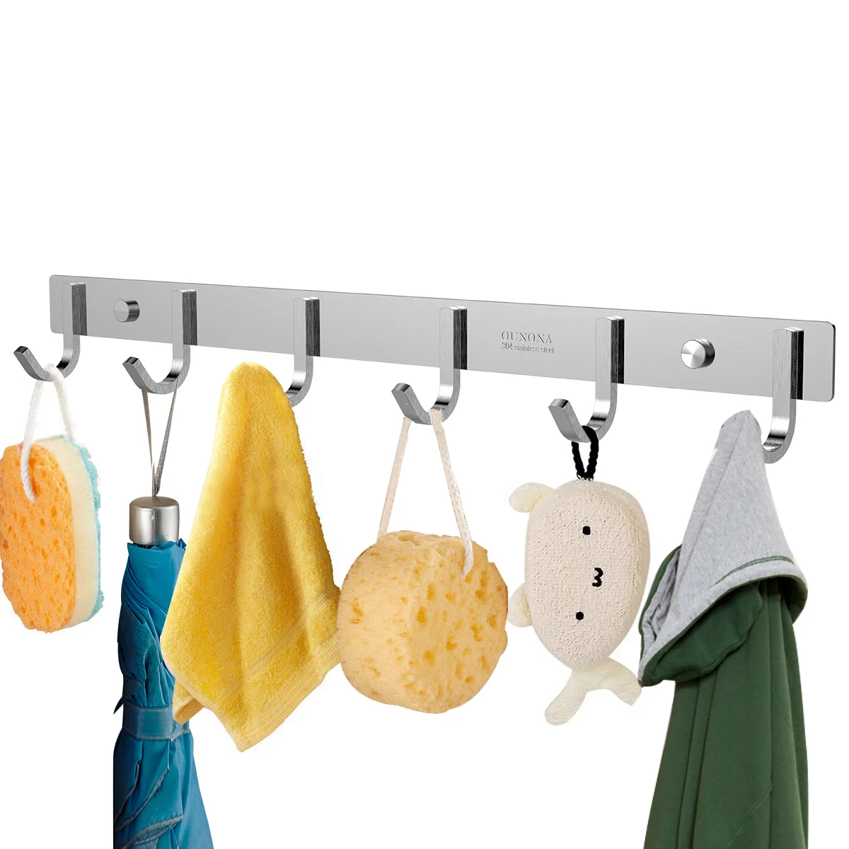 OUNONA Sturdy Stainless Steel 304 Hook Rail Coat Rack with 6 Hooks Home Storage & Organization for Bedroom / Bathroom
OUNONA Sturdy Stainless Steel 304 Hook Rail Coat Rack with 6 Hooks Home Storage & Organization for Bedroom / Bathroom