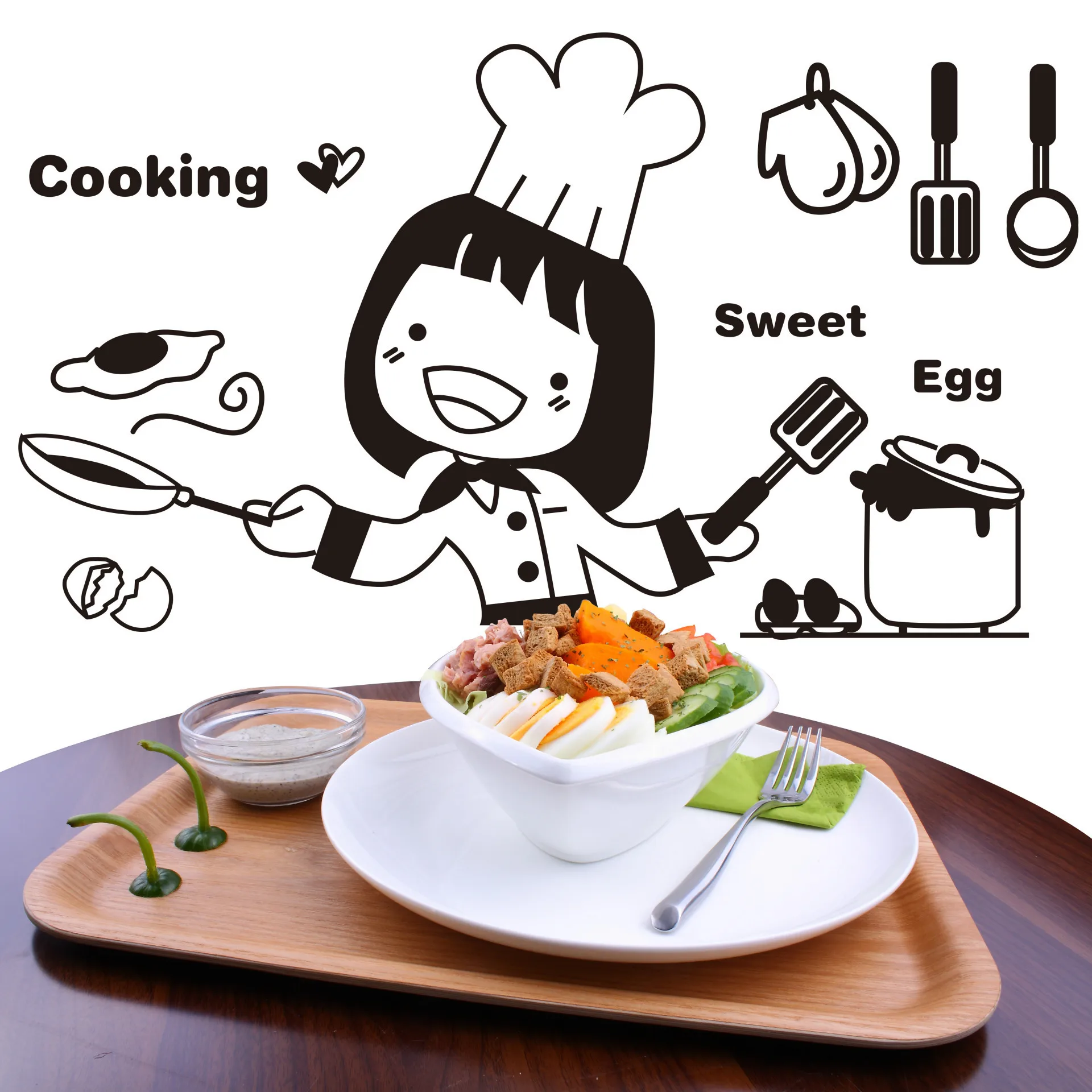 Wallpaper Happy Chef In Cooking Time Cute Girl Wall Sticker for Kitchen Decoration Cute Vinyl Decal
Wallpaper Happy Chef In Cooking Time Cute Girl Wall Sticker for Kitchen Decoration Cute Vinyl Decal