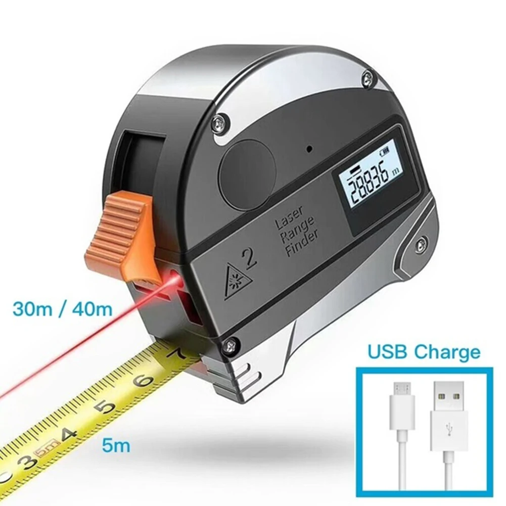 Digital 40M/30M electronic Rangefinder Laser Tape Measure 2 in 1 with LCD Display Digital Electronic Tape
Digital 40M/30M electronic Rangefinder Laser Tape Measure 2 in 1 with LCD Display Digital Electronic Tape