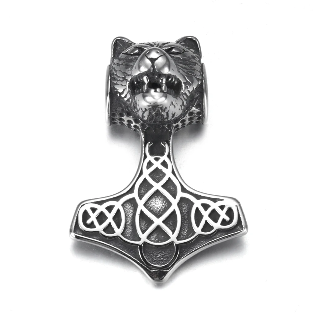 Кулон из нержавеющей стали с топором Viking Wolf отверстие 5 мм для ювелирных изделий