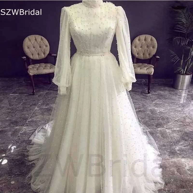 Elegant Long sleeve evening dresses Pearls Beaded Ivory Muslim Dress women Party night Abendkleider dubai Prom gowns
Elegant Long sleeve evening dresses Pearls Beaded Ivory Muslim Dress women Party night Abendkleider dubai Prom gowns