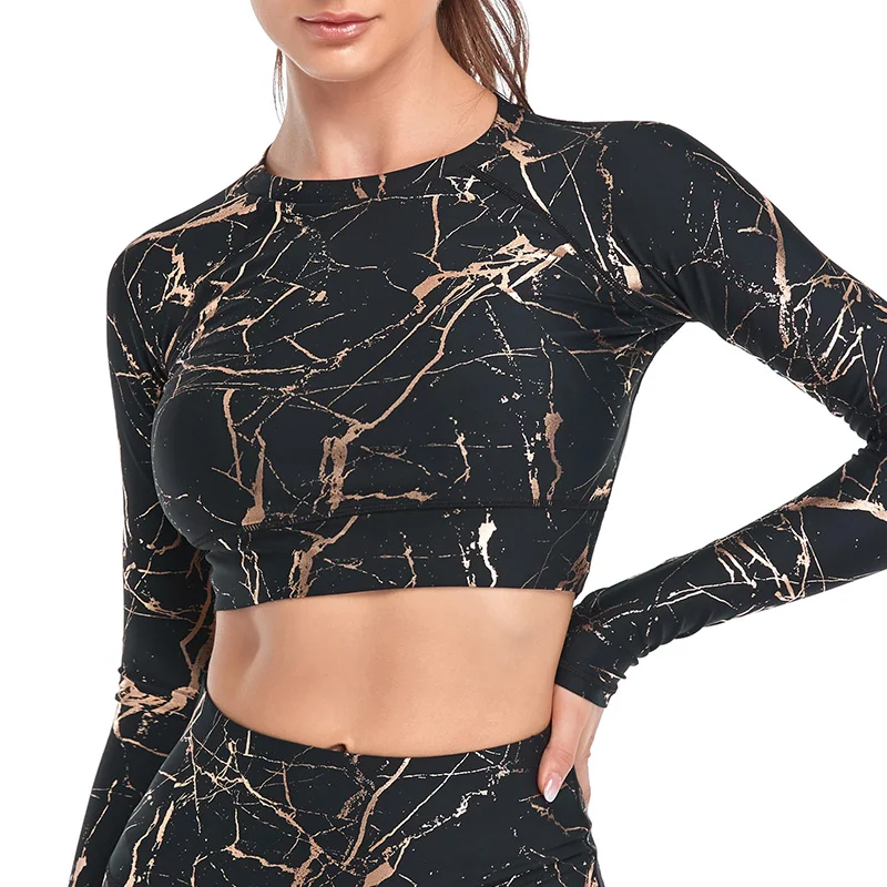 BKRIVE Women Running Shirts Long Sleeve Sexy Exposed Navel Yoga T-shirts Printed Sports Shirts Fitness Gym Crop Tops Sport Wear
BKRIVE Women Running Shirts Long Sleeve Sexy Exposed Navel Yoga T-shirts Printed Sports Shirts Fitness Gym Crop Tops Sport Wear