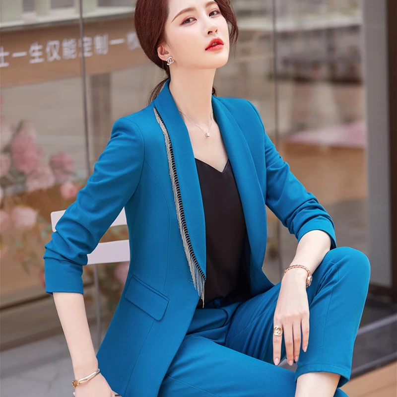 Formal OL Styles Ladies Office Blazers Suits High Quality Fabric Professional Career Business Women Trousers Set Pantsuits
Formal OL Styles Ladies Office Blazers Suits High Quality Fabric Professional Career Business Women Trousers Set Pantsuits