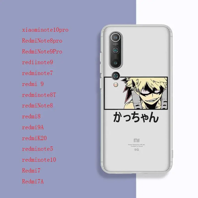 My Hero Academia Japan Anime Art Phone Case Transparent Phone Case For Redmi Note8T Note7 7A 9A Xiaomi Note10pro
My Hero Academia Japan Anime Art Phone Case Transparent Phone Case For Redmi Note8T Note7 7A 9A Xiaomi Note10pro