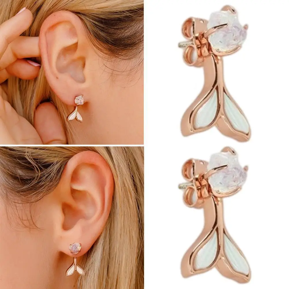 Small mermaid-tail hoop earrings, pair of gold metal female earrings, ear hook, jewelry gift, 1 pair
Small mermaid-tail hoop earrings, pair of gold metal female earrings, ear hook, jewelry gift, 1 pair