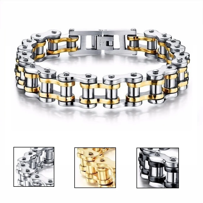 Stainless Steel Bracelet Biker Chain Mens Bracelet Link Chain Fashion Punk Style Motorcycle Bicycle Bracelets Bangles Jewelry 
Stainless Steel Bracelet Biker Chain Mens Bracelet Link Chain Fashion Punk Style Motorcycle Bicycle Bracelets Bangles Jewelry