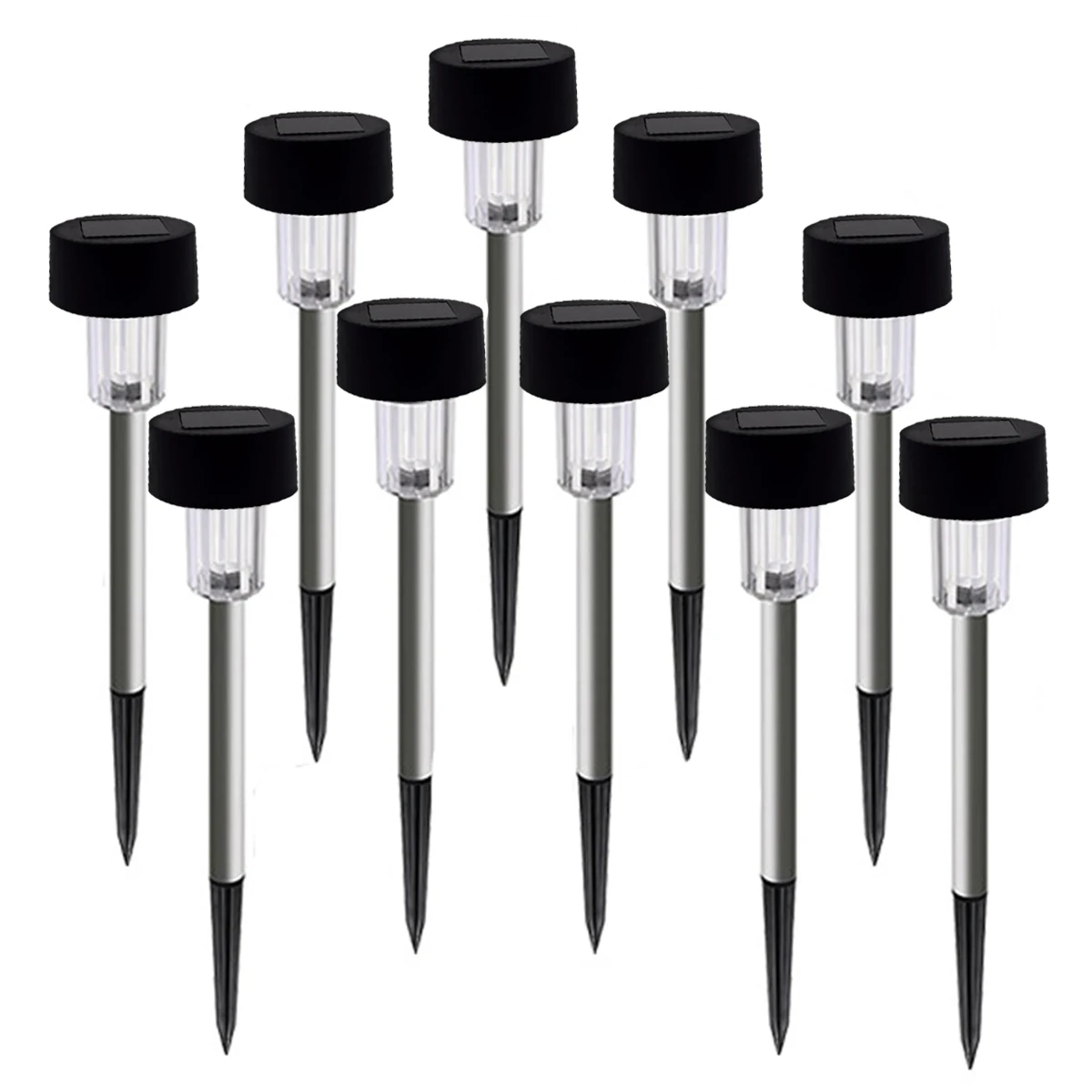 10pcs Solar Powered Garden Stake Lights Outdoor Patio Lawn LED Lights - Plastic White Light
10pcs Solar Powered Garden Stake Lights Outdoor Patio Lawn LED Lights - Plastic White Light