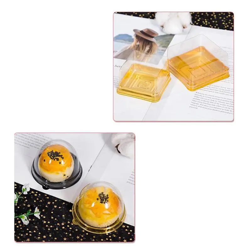 50pcs Plastic Square Moon Cake Boxes Egg-Yolk Puff Container Golden Packing Box Dome Cupcake Boxes Mooncake Food Containers
50pcs Plastic Square Moon Cake Boxes Egg-Yolk Puff Container Golden Packing Box Dome Cupcake Boxes Mooncake Food Containers