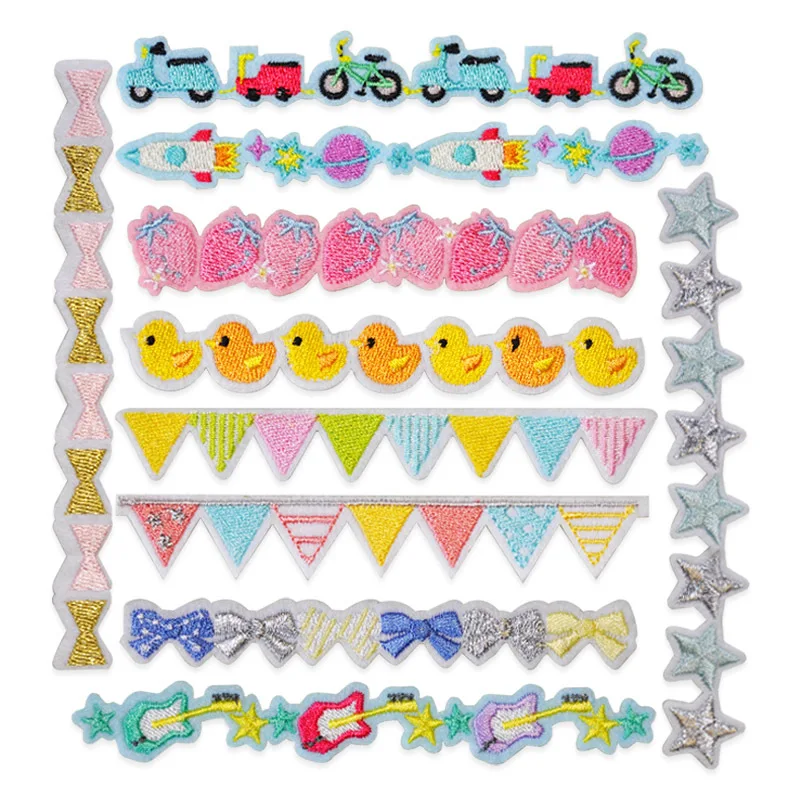 100pcs/lot Embroidery Patch Ribbon Chick Bunting Planet Strawberry Bow Clothing Decoration sewing Accessory Diy Iron Applique
100pcs/lot Embroidery Patch Ribbon Chick Bunting Planet Strawberry Bow Clothing Decoration sewing Accessory Diy Iron Applique