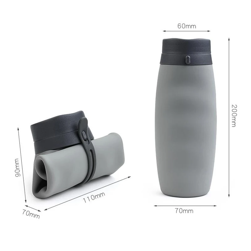 Creative Folding Water Bottle Leakproof Portable Outdoor Travel Hiking Office Camping Sport Kettle Capacity 600ML | Дом и сад