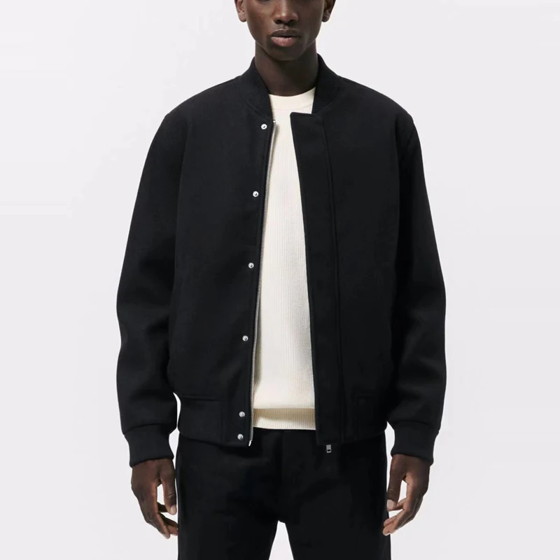2022Autumn Winter Men Black Woolen Cloth baseball uniform Jacket Casual Long Sleeves Zipper Thin Short Pilot Basic Top
2022Autumn Winter Men Black Woolen Cloth baseball uniform Jacket Casual Long Sleeves Zipper Thin Short Pilot Basic Top