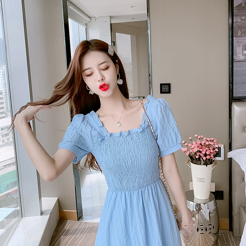 COIGARSAM French Style Women dress New Summer Puff Sleeve Square Collar Dresses 9511
COIGARSAM French Style Women dress New Summer Puff Sleeve Square Collar Dresses 9511