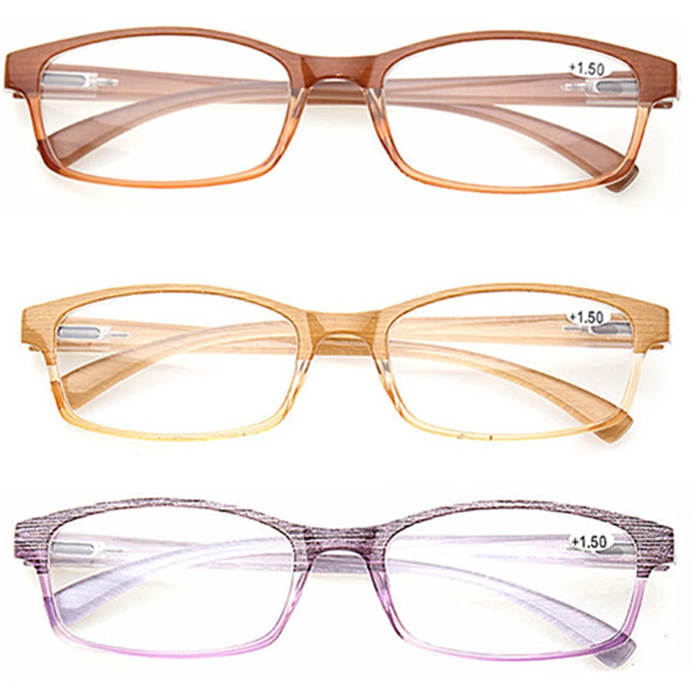 Henotin 3 Pack Spring Hinge Reading Glasses Men and Women Fashion Wood Grain Mirror Frame HD Reader Decorative Eyeglasses
Henotin 3 Pack Spring Hinge Reading Glasses Men and Women Fashion Wood Grain Mirror Frame HD Reader Decorative Eyeglasses