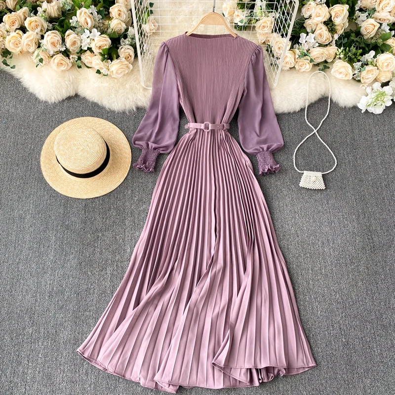 2021 Spring New Women Fashion Long Sleeve Temperament Slim Waist Elegant Pleated Dress Casual Long Party Vestidos
2021 Spring New Women Fashion Long Sleeve Temperament Slim Waist Elegant Pleated Dress Casual Long Party Vestidos