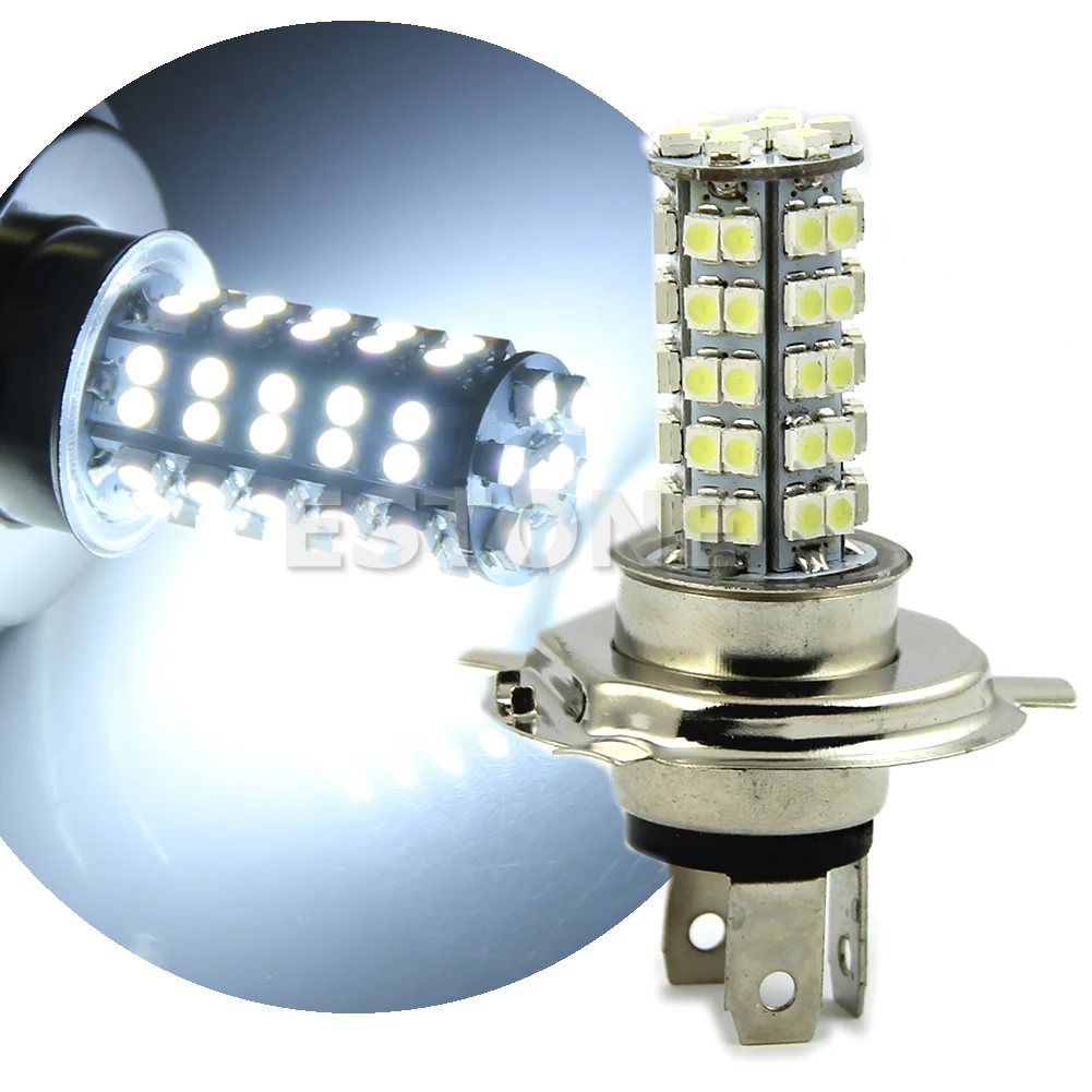 

50LC H4 3528 68-SMD LED 6500K 310-Lumen White Fog Light Bulb Headlight Car DC 12V