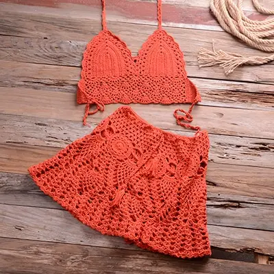 Beachwear Two-piece Crochet Women Bikini Set Cover Up Swimsuit Swim Skirt Swimwear Bathing Swimdress
Beachwear Two-piece Crochet Women Bikini Set Cover Up Swimsuit Swim Skirt Swimwear Bathing Swimdress